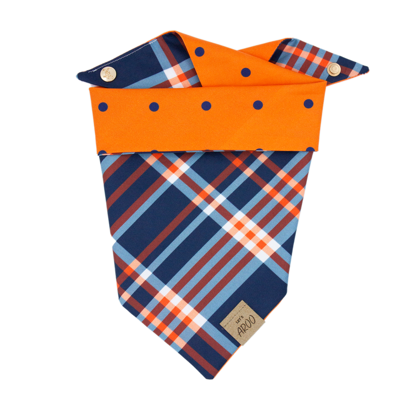 UVA Cavaliers Reversible Plaid and Polka Dot Bandana