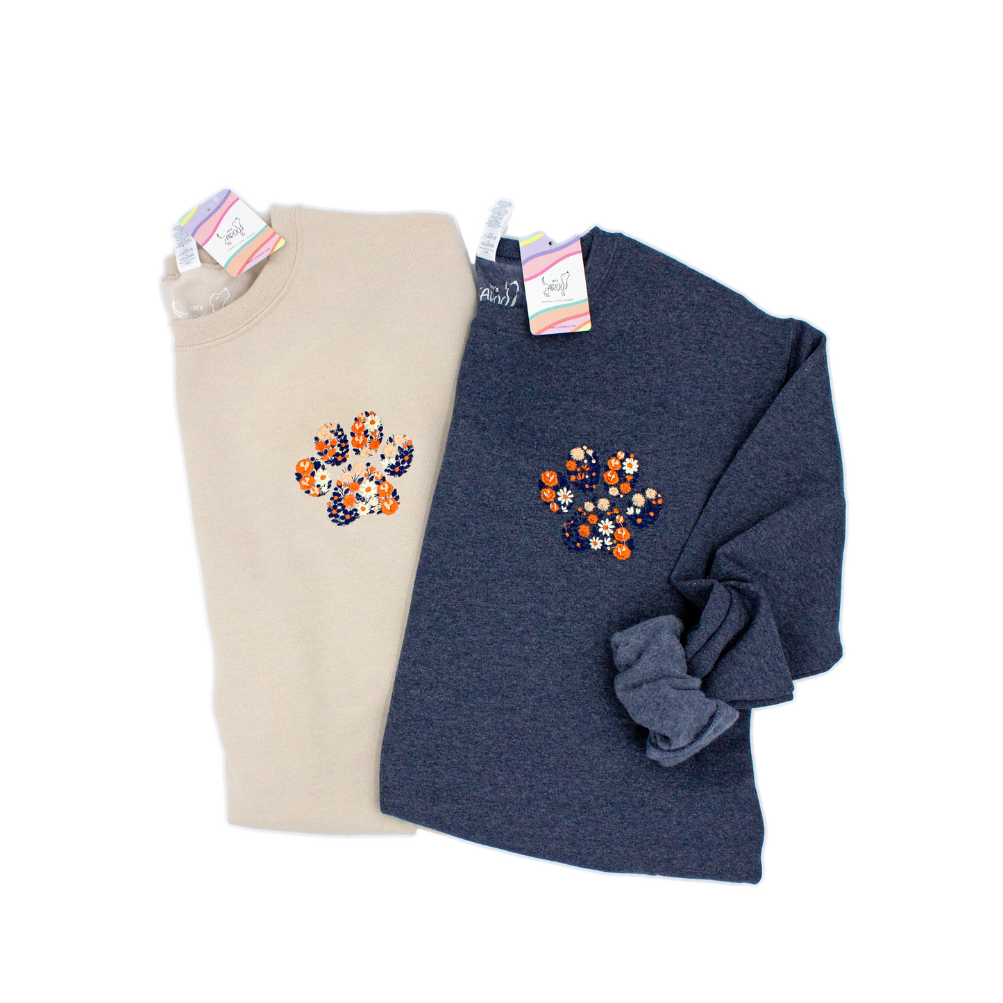 UVA Floral Paw Embroidered Crewneck Sweatshirt