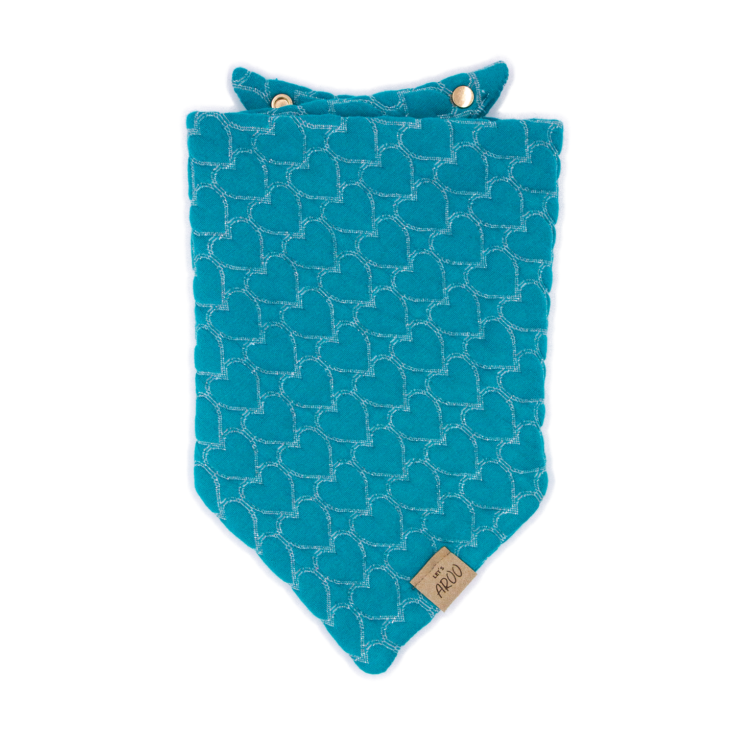 Plush Turquoise Hearts Bandana