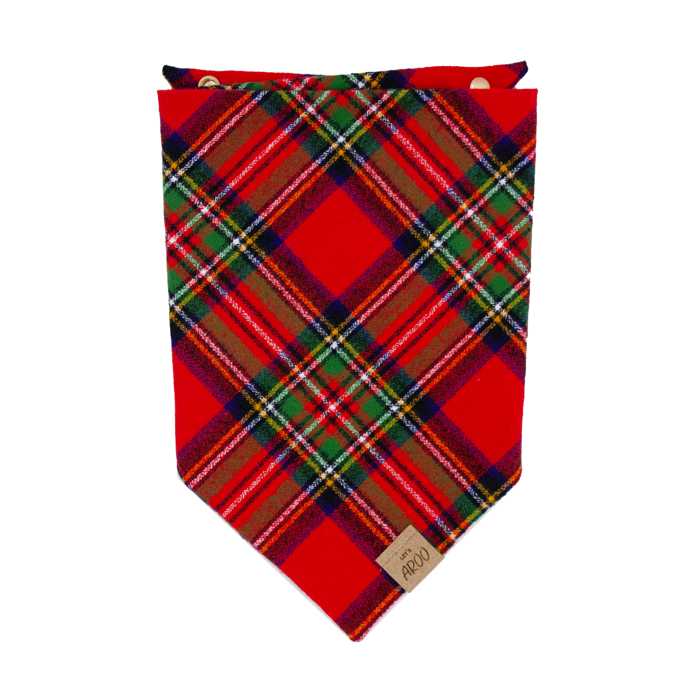Vermilion Red Royal Stewart Plaid Flannel Bandana