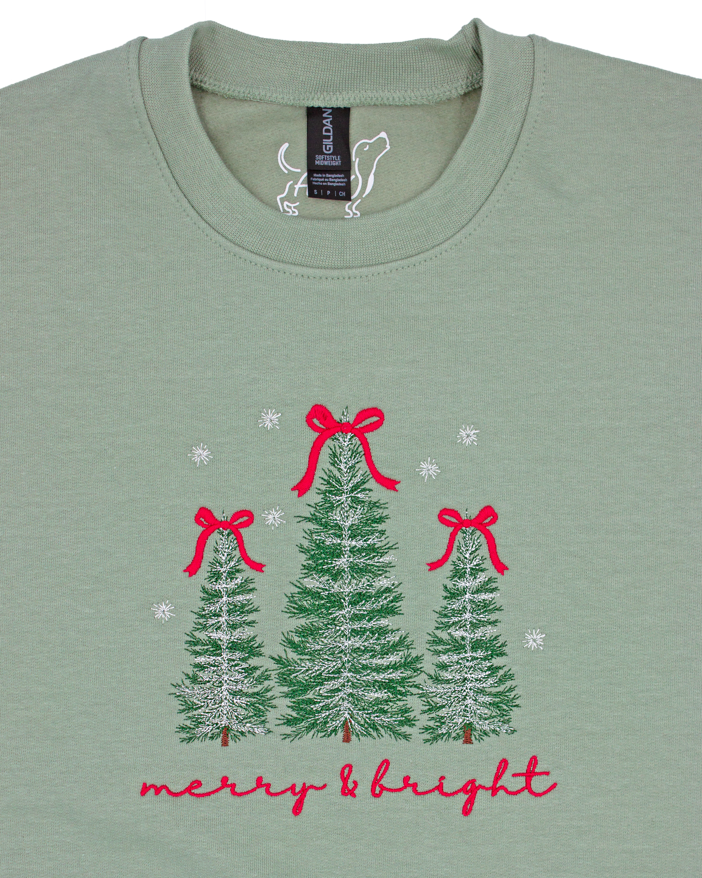 Merry and Bright Embroidered Crewneck Sweatshirt