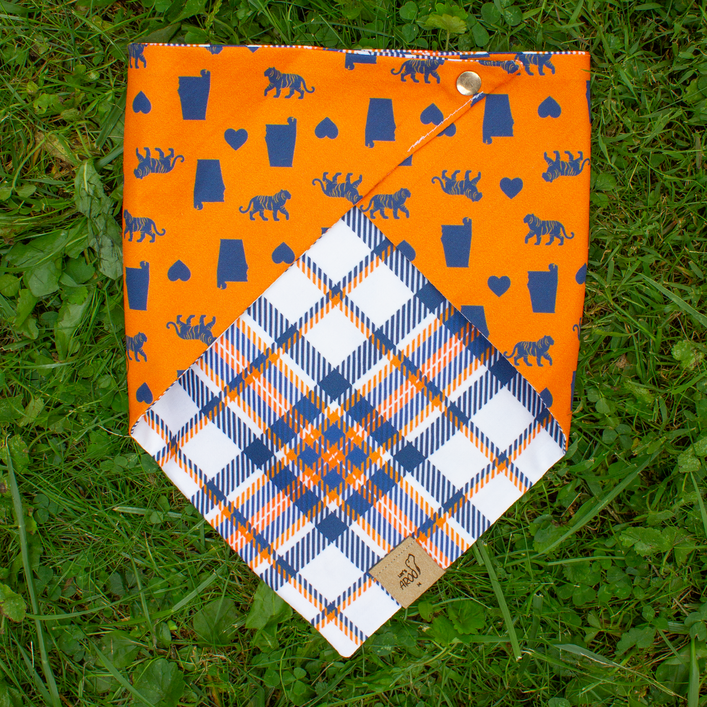 Auburn Collegiate Plaid Reversible Bandana