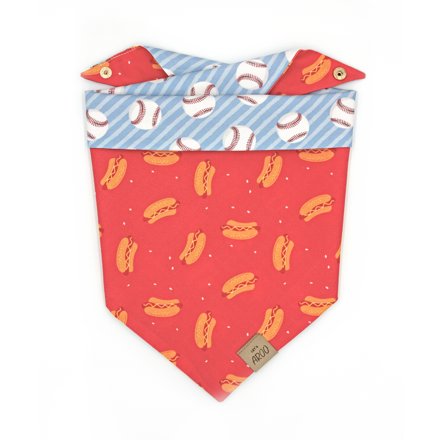 Baseball/Hot dogs Reversible Bandana