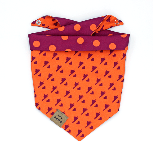 Virginia Maroon & Orange Polka Dot Reversible Bandana