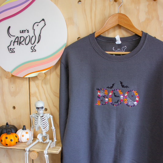 BOO Embroidered Crewneck Sweatshirt