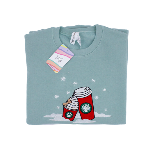 Pup Cup Run Embroidered Crewneck Sweatshirt - Holiday Edition