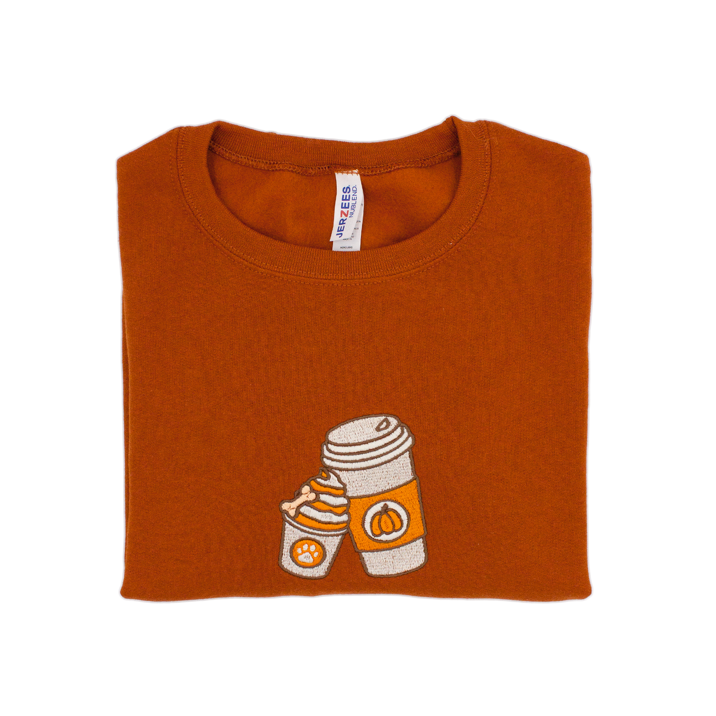 Pup Cup Run Embroidered Crewneck Sweatshirt - Pumpkin Spice Edition