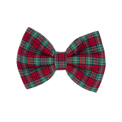 Cranberry Forest Plaid Flannel Bow Tie