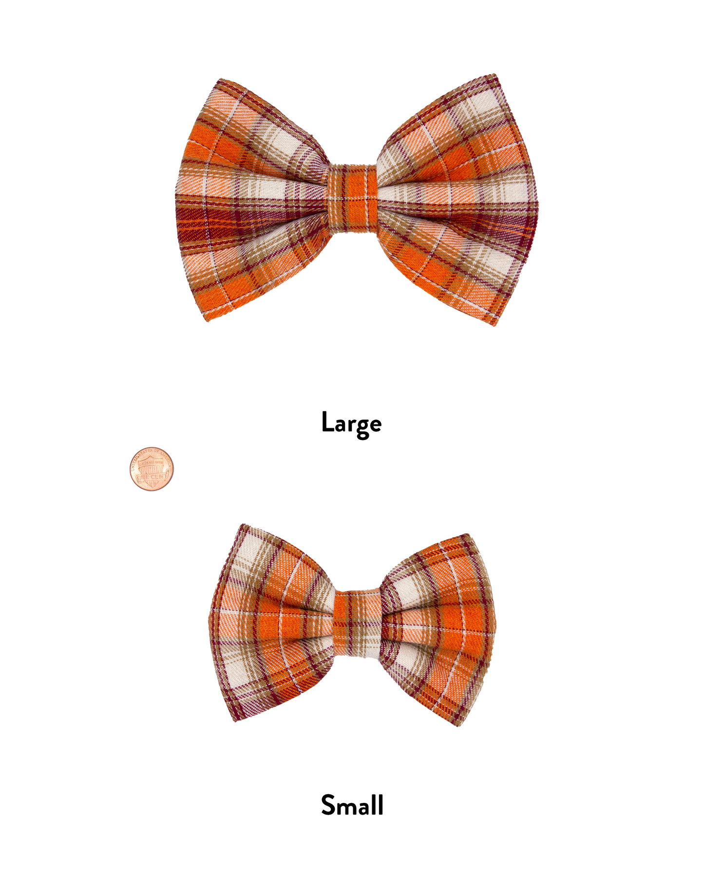 Maroon and Orange Plaid Bow Tie