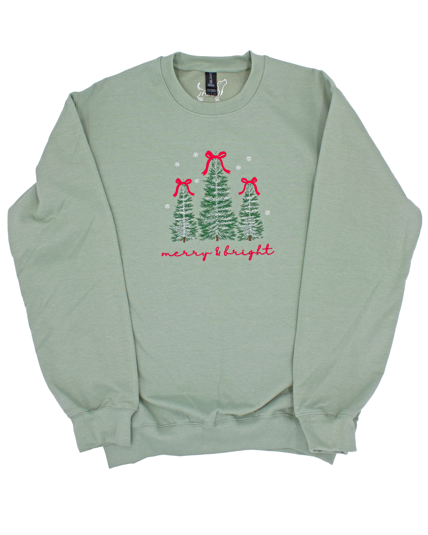 Merry and Bright Embroidered Crewneck Sweatshirt