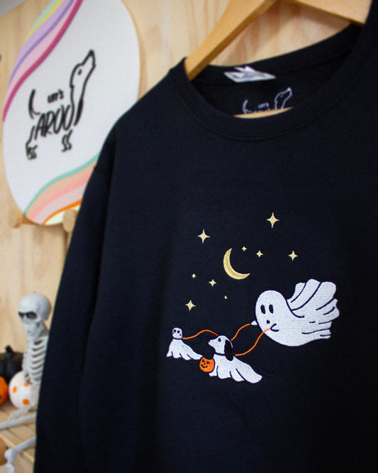 Ghost Friends Embroidered Crewneck Sweatshirt