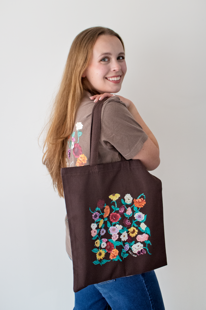 Acoustic Piano Floral Tote Bag