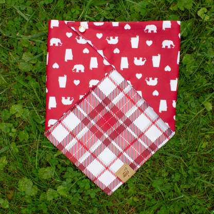 U of Alabama Collegiate Plaid Reversible Bandana