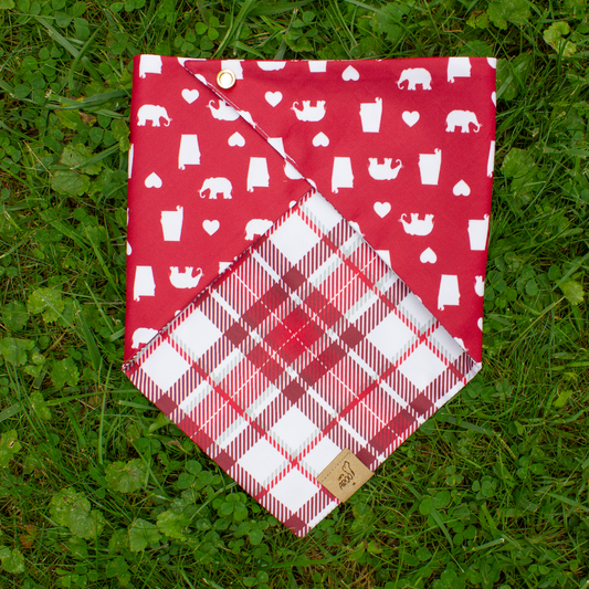 U of Alabama Collegiate Plaid Reversible Bandana