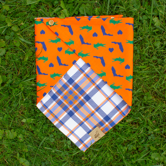 U of Florida Collegiate Plaid Reversible Bandana