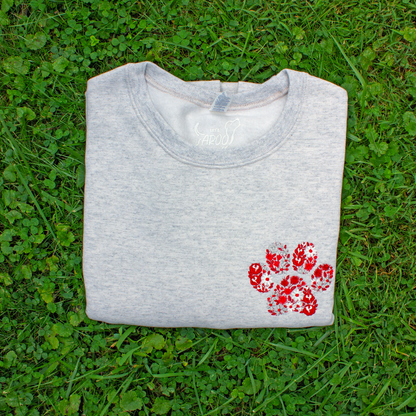 Collegiate Floral Paw Embroidered Crewneck Sweatshirt