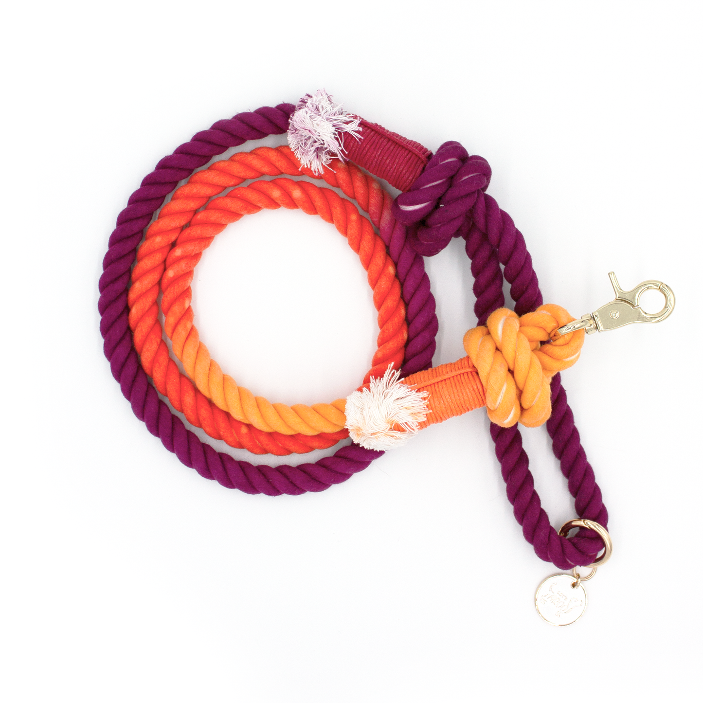 Maroon and Orange Rope Leash